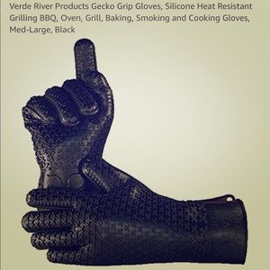 Gecko Grip Silicone Cooking XL Gloves, Black, Unisex, NEW - Never Used, …